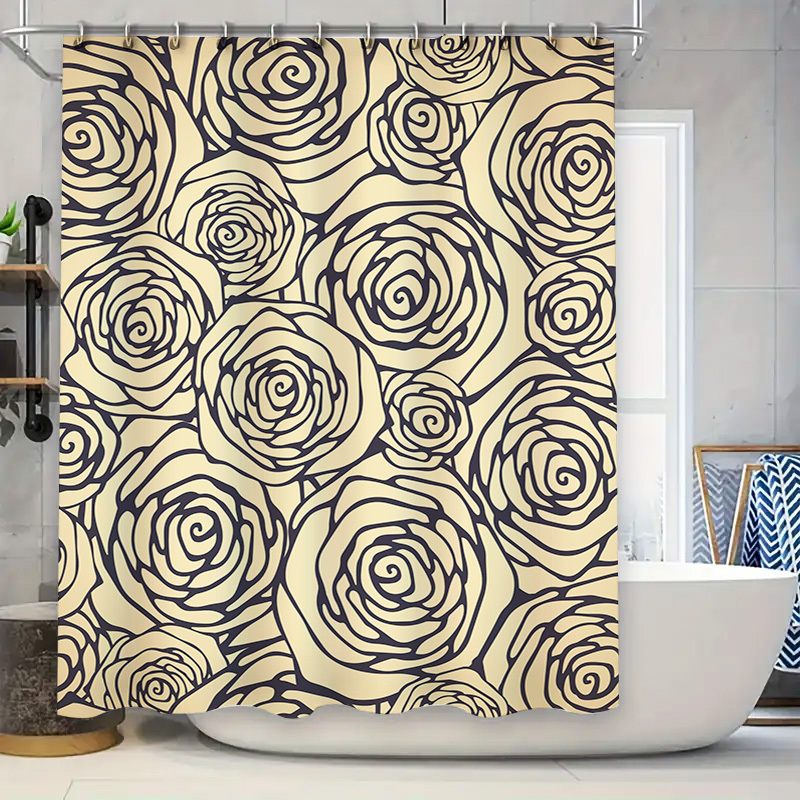Home Bathroom Remodel - 소박한 빈티지 욕실 DecorFloral 인쇄 샤워