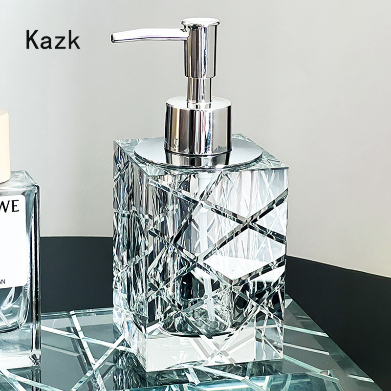 Home Bathroom Glass - 크리스탈 커팅 유리 샴푸 병, 욕실