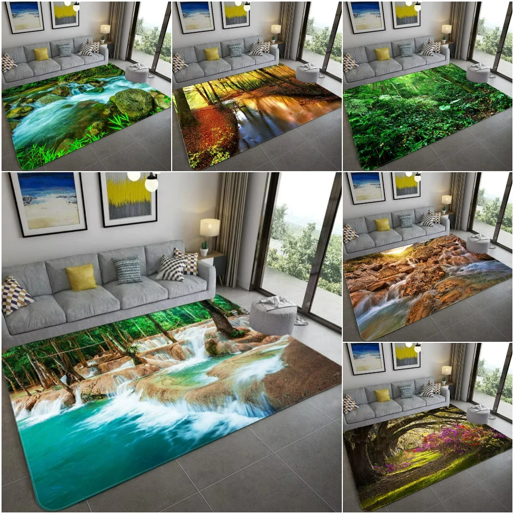 Home Bathroom Ideas - 자연에서 영감을 받은 3D 풍경 카펫,