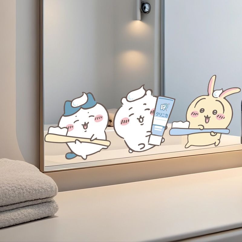 핫 치이카와 미러 스티커 강력 접착 투명 프린트 방수  - Home Bathroom Equipment 리뷰 및 가격