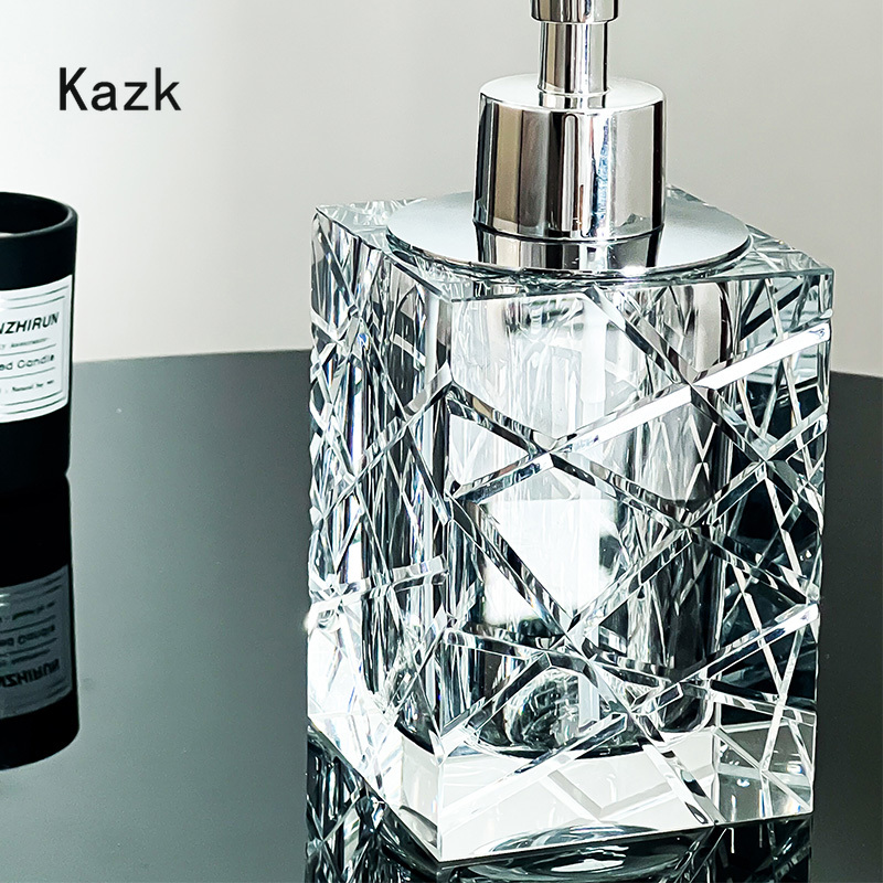 크리스탈 커팅 유리 샴푸 병, 욕실 액세서리, 샴푸 디 - Home Bathroom Glass 리뷰 및 가격