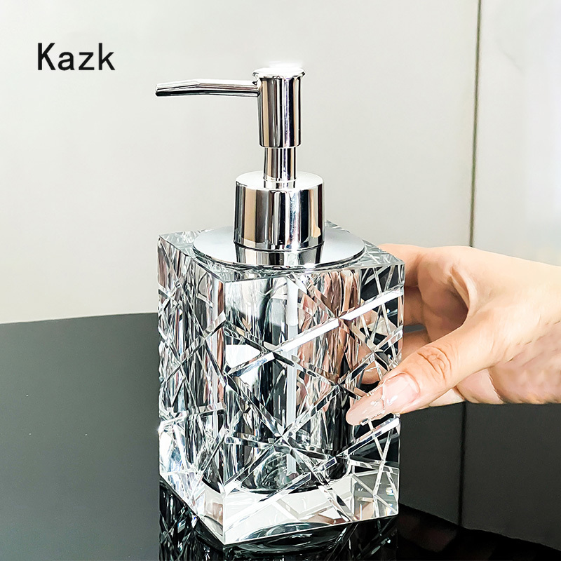크리스탈 커팅 유리 샴푸 병, 욕실 액세서리, 샴푸 디 - Home Bathroom Glass 리뷰 및 가격