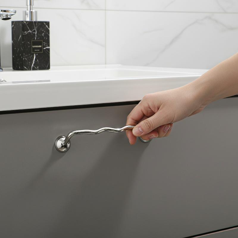 녹 방지 매끄러운 물결 모양 캐비닛 손잡이 아연 합금  - Home Bathroom Remodel 리뷰 및 가격