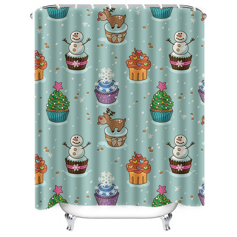 TU 매력적인 크리스마스 샤워 커튼 축제 휴일 장식 가 - Home Bathroom Ideas 리뷰 및 가격