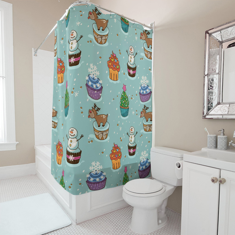 TU 매력적인 크리스마스 샤워 커튼 축제 휴일 장식 가 - Home Bathroom Ideas 리뷰 및 가격