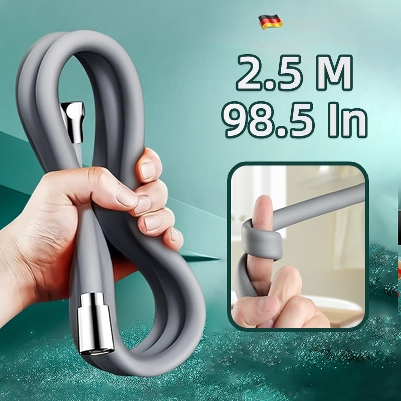 2.5 m 회색 엑스트라 롱 실리콘 샤워 호스 황동 너 - Home Bathroom Equipment 리뷰 및 가격