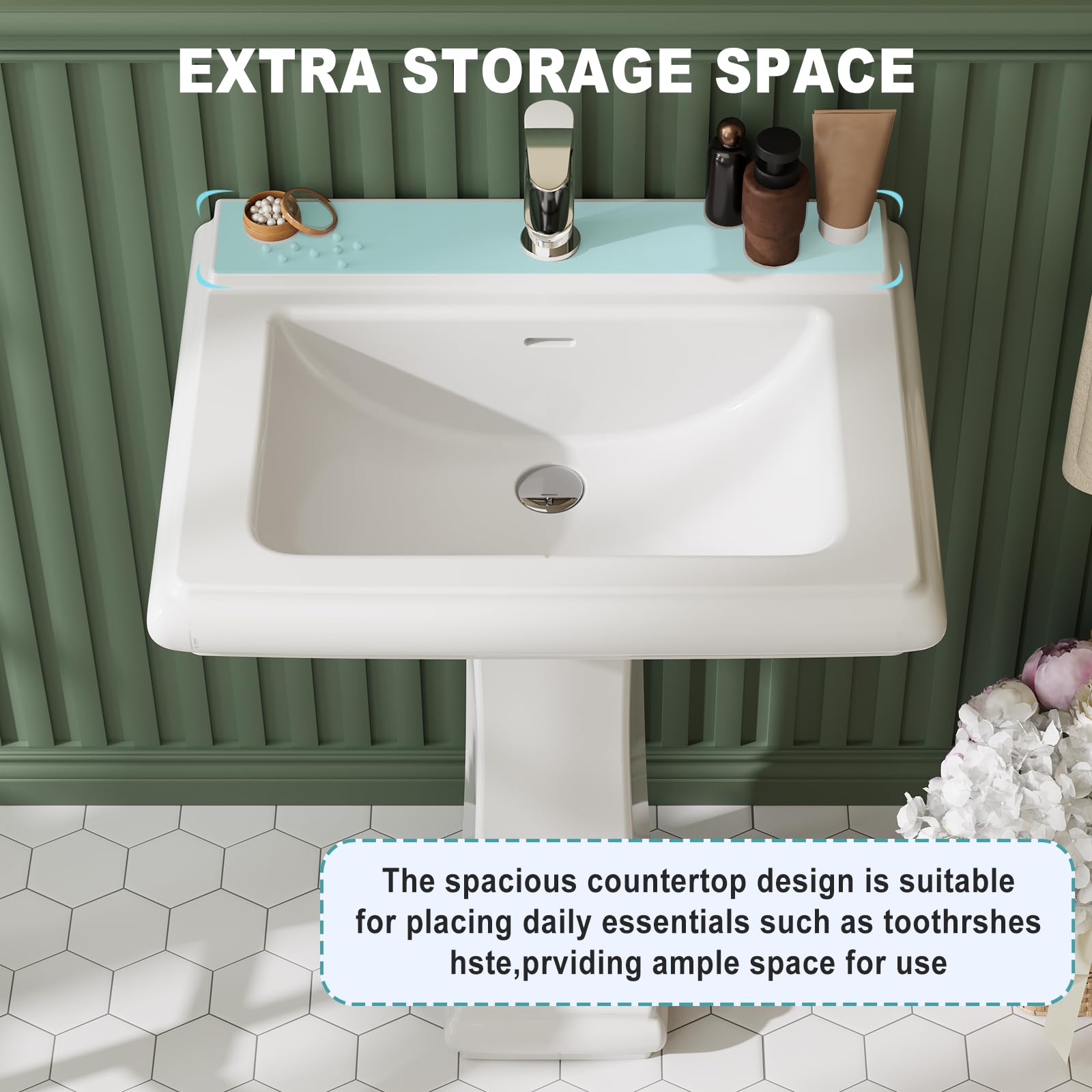 단일홀 수도꼭지 마운트가 있는 사각형 세라믹 세면대,  - Home Bathroom Remodel 리뷰 및 가격