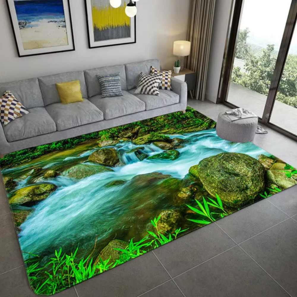 자연에서 영감을 받은 3D 풍경 카펫, 거실, 침실,  - Home Bathroom Ideas 리뷰 및 가격