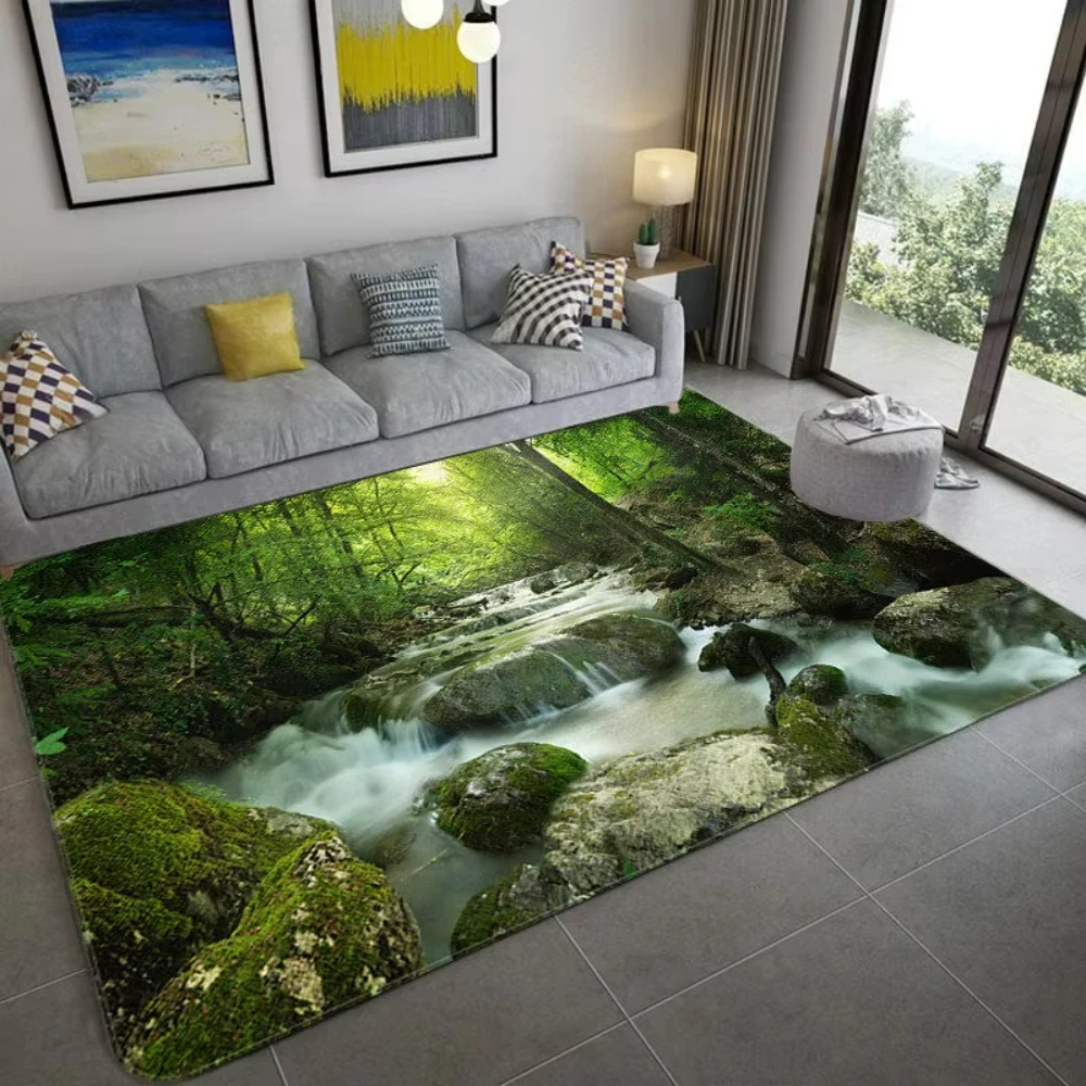자연에서 영감을 받은 3D 풍경 카펫, 거실, 침실,  - Home Bathroom Ideas 리뷰 및 가격