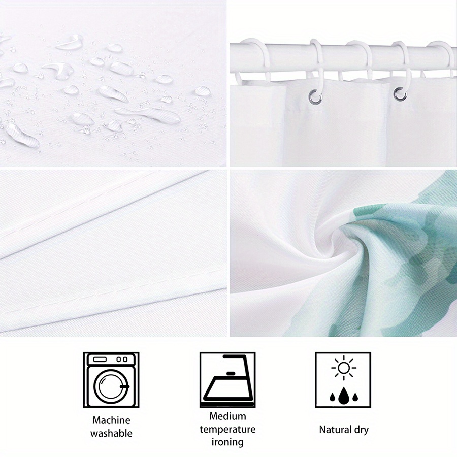 산토리니 그리스 섬 샤워 커튼 블루 화이트 마을 바다  - Home Bathroom Ideas 리뷰 및 가격
